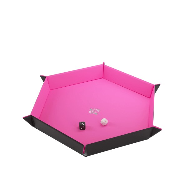 Magnetic Dice Tray Hexagonal Black&Pink - Würfelteller, sechseckig