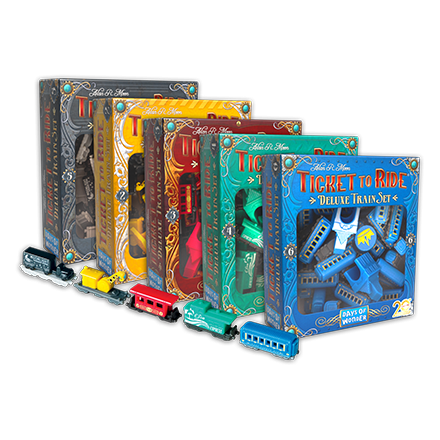 Zug um Zug Deluxe Train Set Bundle (rot,gelb,grün,blau,schwarz)